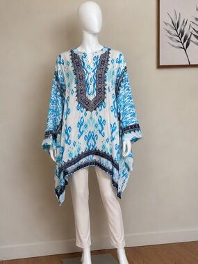 Gorgeous Greek Silk Satin Women Plus Size Kaftan Top- Fits S-5XL!